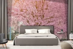 Carta da Parati albero in fiore paesaggio orientale