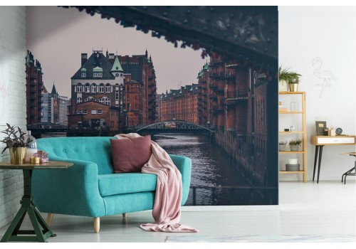 Carta da Parati città paesaggio fiume