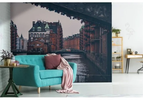 Wallpaper city landscape river