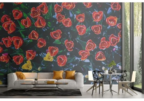 Carta da Parati giardino in fiore rose natura