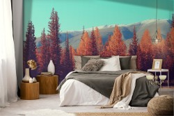 Carta da Parati alberi autunno foresta paesaggio