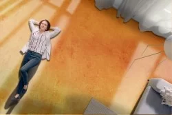 Carta da Parati superficie cemento arancione industrial moderna