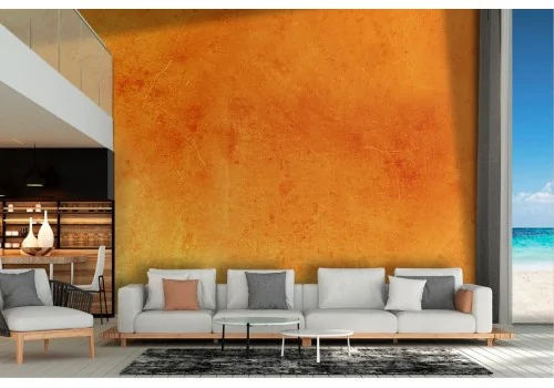 Modern industrial orange cement surface wallpaper