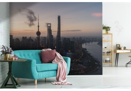 Wallpaper skyline metropolis city landscape