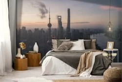 Wallpaper skyline metropolis city landscape