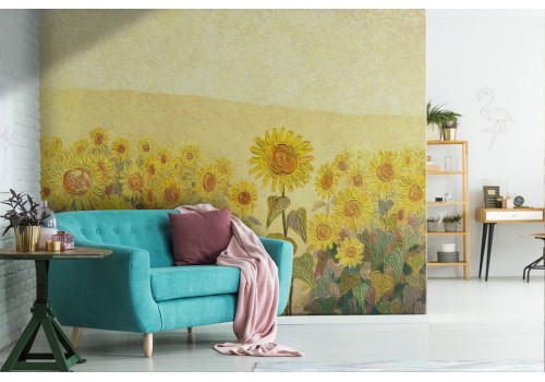 Sunflowers Wallpaper Vintage Art Nature Painting