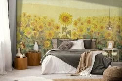 Sunflowers Wallpaper Vintage Art Nature Painting