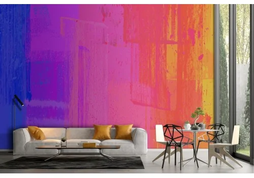 Carta da Parati dipinto colori arcobaleno design moderno