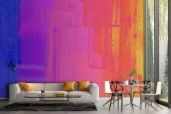 Carta da Parati dipinto colori arcobaleno design moderno