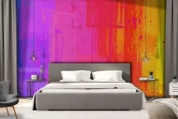 Carta da Parati dipinto colori arcobaleno design moderno