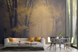 Carta da Parati sentiero nel bosco paesaggio dark