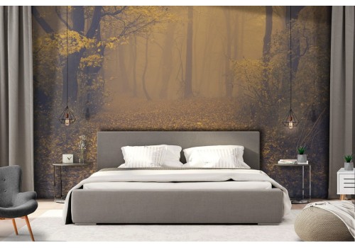 Carta da Parati sentiero nel bosco paesaggio dark 2