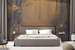 Carta da Parati sentiero nel bosco paesaggio dark