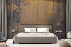 Wallpaper path in the forest dark landscape