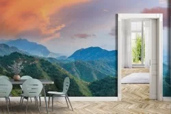 Carta da Parati Cielo Montagna Alba Tramonto