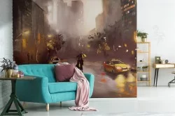 Watercolor Wallpaper New York TAXI Picture