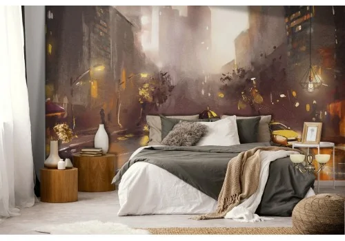 Carta da Parati acquerello New York TAXI quadro 2