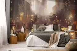 Carta da Parati acquerello New York TAXI quadro