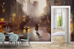 Wallpaper Paintings and Watercolors Means of Transport City