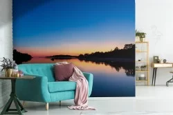 Wallpaper landscape lake with trees nature
