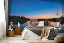 Wallpaper landscape lake with trees nature