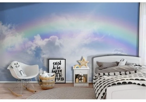 Children's landscape wallpaper sky with rainbow 2