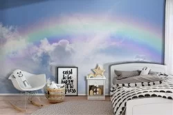 Children's landscape wallpaper sky with rainbow