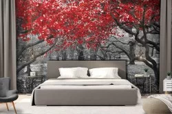 Wallpaper garden with modern photography trees