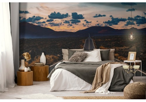 Wallpaper road between the mountains landscape photo 2