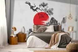 Oriental Zen Wallpaper Paintings and Abstract Mountain Watercolors