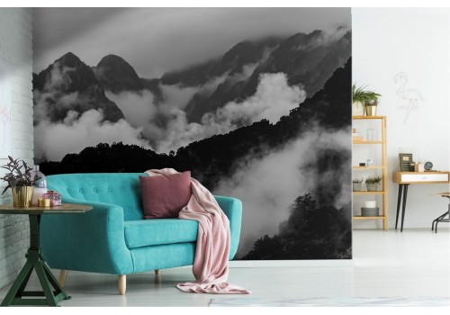 Wallpaper mountains peaks among the clouds