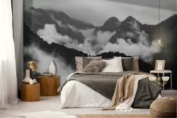 Wallpaper mountains peaks among the clouds