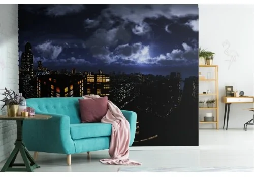 Wallpaper landscape city metropolis at night