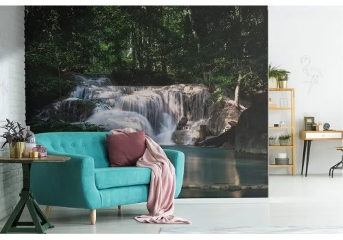 Carta da Parati cascata foresta tropicale paesaggio