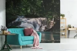 Carta da Parati cascata foresta tropicale paesaggio