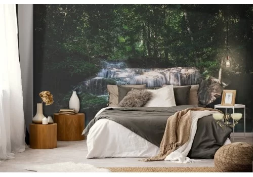 Carta da Parati cascata foresta tropicale paesaggio 2