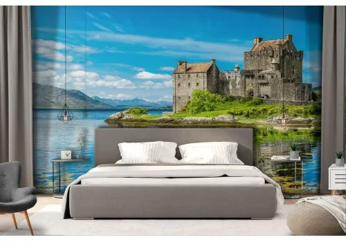 Carta da Parati villa sul lago paesaggio natura 2