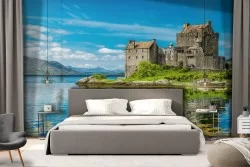 Wallpaper villa on the lake landscape nature