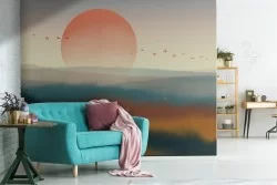 Carta da Parati paesaggio astratto colline natura