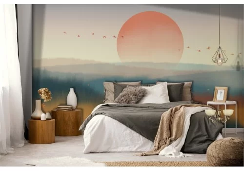 Carta da Parati paesaggio astratto colline natura 2