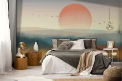 Carta da Parati paesaggio astratto colline natura