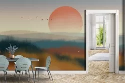 Wallpaper Paintings and Watercolors Nature Meadows and Hills