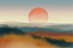 Wallpaper Landscapes and Nature Design and Styles Paintings and Watercolors Nature Meadows and Hills