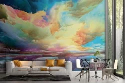 Abstract Landscape Wallpaper Modern Colors