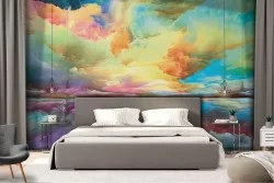 Abstract Landscape Wallpaper Modern Colors