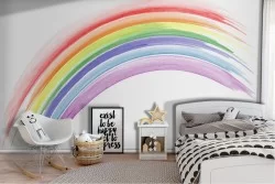 Carta da Parati arcobaleno illustrazione bambini tempere