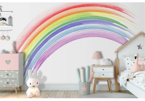 Carta da Parati arcobaleno illustrazione bambini tempere 2