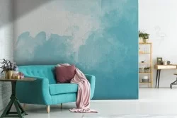 Carta da Parati moderna astratta colore azzurro