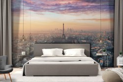 Paris panoramic city landscape wallpaper