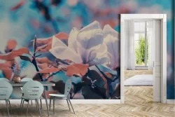 Carta da Parati Alberi Foglie e Fiori